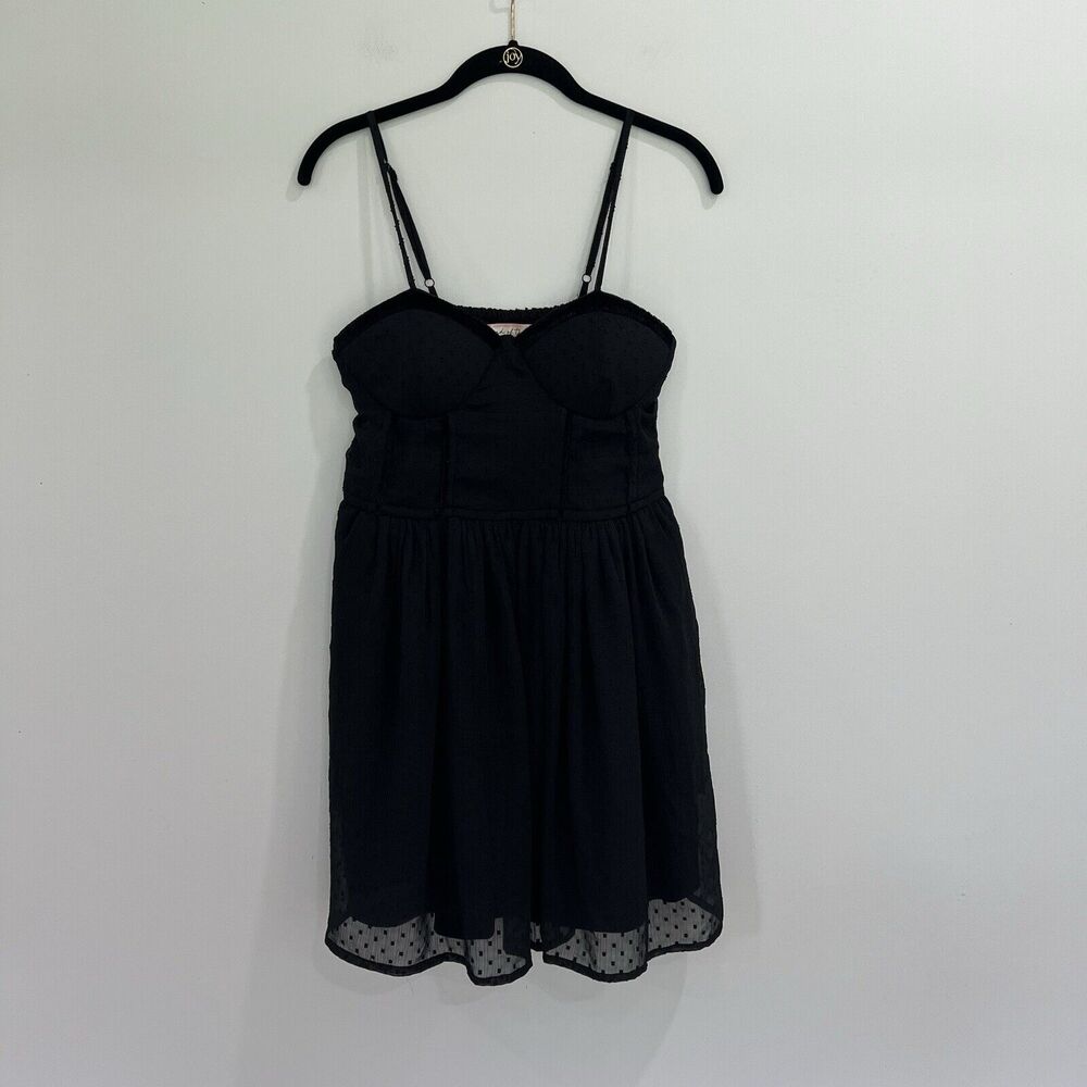 Band Of The Free Bustier Corset Black Dress Size Medium Goth Short Mini Dress